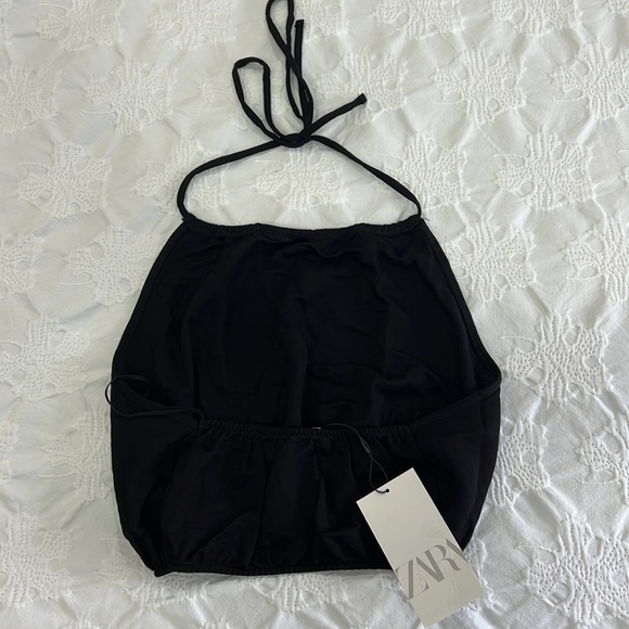 Zara black crop top size small - Picture 2 of 2